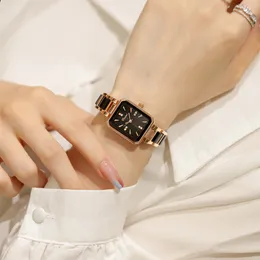 Женские наручные часы роскошные часы магнитная застежка и браслет из страза Ааа с кварцевым цветом ремешка