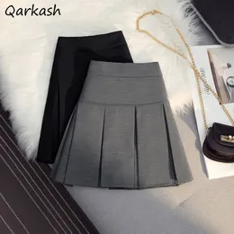 Skirts Rok Wanita Warna Polos Siswa Berlipat Harian Semua Cocok Gaun Retro Gadis Remaja Sederhana Patchwork Kasual Musim Panas Kekaisaran Chic 230517