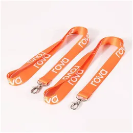 Partybevorzugung Anpassen Lanyard Polyester Abnehmbarer Riemen Halskette Schnur Mehrere Farben Benutzerdefiniertes Logo Handy-Schlüsselanhänger ID-Karte Dro Dhmfv