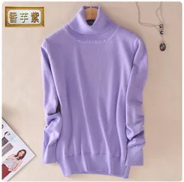 سترات النساء 60 ٪ من الكشمير سترة النساء و Pullovers 2023 الخريف الشتاء الكوري القميص الأساسي Jumper Pull Femme trhetleneckwomen's