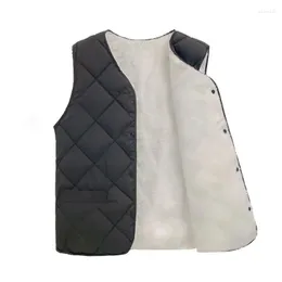 Men's Vests Men Cotton Vest Casual Sleeveless Plus Velvet Gilet Autumn Winter Button Zipper Solid Chaleco Hombre Fashion V Neck Waistcoat