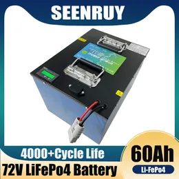 SEENRUY 72V 50AH 60Ah LiFePO4 Battery Deep Cycle for 72v Electric Bike E Scooter Bicycle Inverter Solar Energy Provide Charger