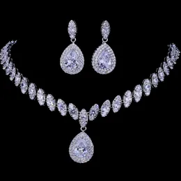 Zestawy biżuterii ślubnej Emmaya Symulowana srebrna naszyjnik dla srebrnych zestawów nałogowych 5 kolorów biżuteria ślubna Pare