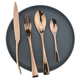 Conjuntos de utensílios de jantar 4pcs/conjunto Rose Dinnerware Conjunto de talheres de aço inoxidável Conjunto de faca de faca do garfo de chá de tabela de tabela de talheres de cozinha 230518