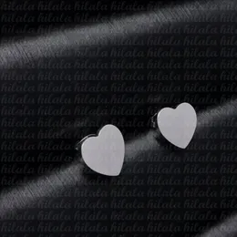 New heart-shaped smooth letter earrings woven with CNC classic craftsmanship high-definition steel seal