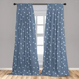 Curtain Leaves Window Branches Over Denim Background Contemporary Fashion Nature Mix Art Deco Lightweight Decorative