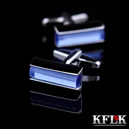 KFLK Jewelry Fashion Froom Musflink для Mens Brand Blue Crystal Fashion Cuff Butt