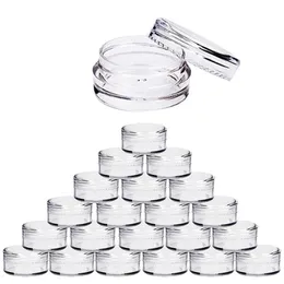 Perfume Bottle 100pcs 2g3g5g10g15g20g Empty Plastic Cosmetic Makeup Jar Pots Transparent Sample Bottles Eyeshadow Cream Lip Balm Container 230517