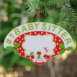 # 1 Insegnante Baby Sitter Zio Nipote preferito Nipote Ornamenti natalizi in resina personalizzati come artigianato Souvenir artigianale per regali decorazioni per la casa