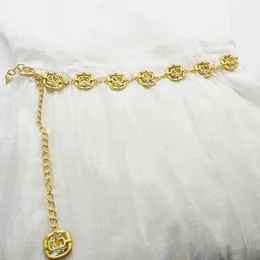 New Women Chain Belt Waist Chain Fashion Designer Belts Solid Metal Texture Letter Dress Coat Accessories Luxury Waistband