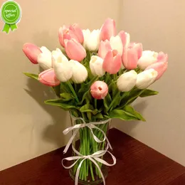 Novo Artificial Tulip Simulation Bouquet Bouquet Touch Real Arranjo Floral Adequado para Decoração de Casamento da Sala de Livas da Família