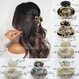 Hair Clips Barrettes Acetate Hair Claw Clip for Women Girls Mini Leopard Hair Clips Chic Hairclip Barrettes Crab Hairpins Clamp Hair Accessories 230517