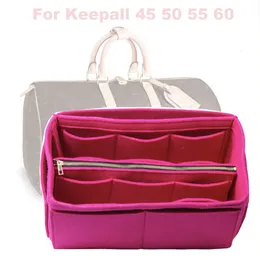 أكياس مستحضرات التجميل تناسب Keepall 45 50 55 60 إدراج حقيبة حقيبة يد منظم في Bagm Premium FelthandMade20 Colorswdetachable Zip Pocket 230517