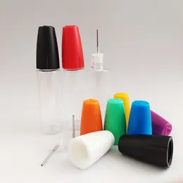 Garrafas de conta -gotas de plástico com pontas de metal 10ml 15ml 20ml 30 ml garrafa de agulha vazia para suco de vapor líquido para animais de estimação