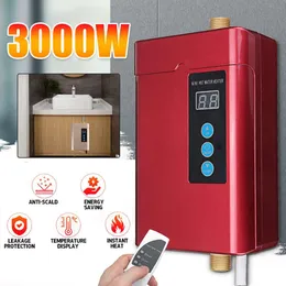 Heaters Digital Electric Water Heater Remote Control Instantaneous Tankless Water Heater for Kitchen Bathroom Shower Water Fast Heating
