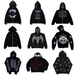 Kadın Hoodies Sweatshirts y2k moda fermuar Up Hoodie kadın siyah kapüşonlu grunge büyük boy sweatshirt punk harajuku uzun kollu dış giyim p230518