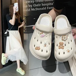 Sandals Summer Hole Shoes Women's Platform Non-slip Comfortable Nurse Sandals Outdoor Bag Head Step Feeling Slippers HA6332-3-03