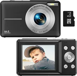 Digitalkameror Children's Portable Digital Camera 44 miljoner Högupplöst Pixel Point-and-Shoot Camera Vlog Shooting Tool USB Laddning 230518
