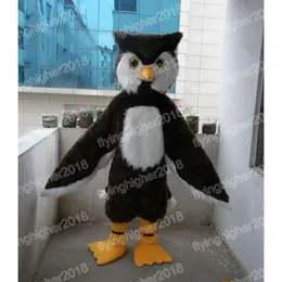 Halloween Big Brown Owl Mascot Costume Personalizar Cartoon Anime Tema Personagem Xmas Externo ao ar livre