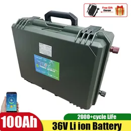 36V 120Ah Lithium Ion Battery Pack Rechargeable for 80lbs 105lbs Fishing Boat Trolling Motor Fishing+10A Charger