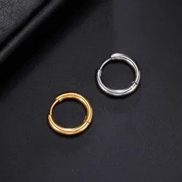 Stud Skyrim 1pair Small Circle Round Hoop Earrings for Women Men Stainless Steel Fashion Minimalist Gold Color Earrings Jewelry Gift Z0517