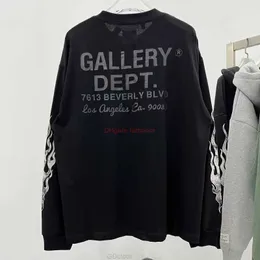 Designerskie galerie ubrań bluzy bluzy męskie galeria galeria Departamenty 22SS Starożytne wodoodpraszone litery z nadrukiem T-shirt z długim rękawem