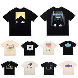 メンズTシャツRHUDEショーツデザイナーショーツトップレジャーファッションのトップマンシップルーズショート