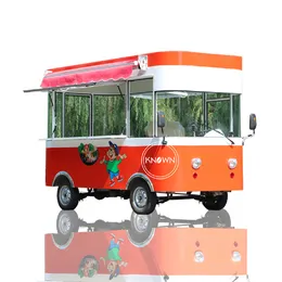 KN-ORE Orange Color Electric Fast Food Cart Truck Bus Food Trailer Coffee Kiosk Australia For Sale Europe