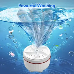 Other Housekeeping Organization Mini Portable Washing Machine USB Charging Ultrasonic Turbo Washer Fit for Laundry Bucket Basin Bathroom Sink 230518