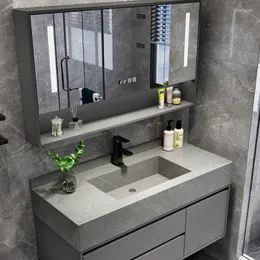 Krany zlewu łazienkowego zintegrowana kombinacja szafki Inteligentne nowoczesne proste lustro basenowe Międzyplatform