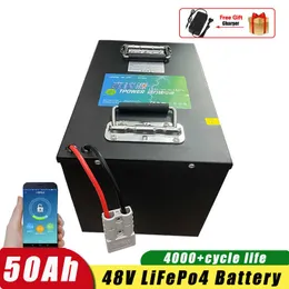 48V 50AH LiFePO4 Battery Pack Grand A Cells Lithium Iron Phosphate Bulit-in BMS Rechargeable Battery For Boat Motor Solar