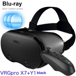 VRメガネVRGPro X7 3D VRヘッドセット仮想リアリティメガネスマートフォン用ヘルメットコントローラー付き電話レンズヘッドフォン5〜7インチ230518