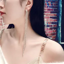 Dangle Earrings Rhinestone Long Tassel Line Jewelry مبالغ فيها في أوروبا وأمريكا. مثير للنساء.