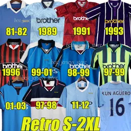 Kun Aguero 93 94 Retro Classic Soccer Jerseys City 1981 82 89 91 96 97 98 99 01 03 07 2008 2011