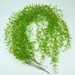Dekoratif çiçekler 5 adet yapay bitki söğüt sarmaşıkları yeşil yapraklar diy dallar çelenk bahçe ev ofis düğün doğum günü partisi
