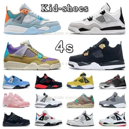 authentic infant shoes jumpman 4 basketball shoes military black boys and girls toddler kids sneaker white cement black cat 4s child shoe outdoor trainers big size 4y