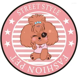 Tappeti Cute Cartoon Pet Dog Floor Mat Rosa VIP Teddy Bully Golden Retriever Schnauzer