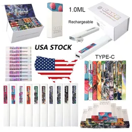 ABD Depo Kek Gen 5 Tek Kullanımlık Vapes Kalemler Rechargebale 1.0ml Boş Vapes Kalemler 280mAh 10 Flavors