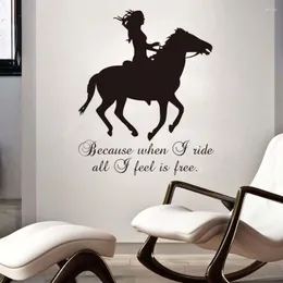 Wall Stickers Living Room Study Poster Wallpaper Horse Silhouette Animal Art Mural Zoo Farm Sticker Riding Girl