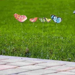 Dekorative Blumen, 5 Stück, Hof, Rasen, Blumenbeet, Dekoration, gefälschte Schmetterlinge, Gartenpfähle für Zuhause