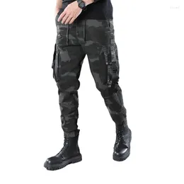 Men's Pants Autumn Winter Outdoor Straight 2023 Tube Footband Camouflage Men's Versatile Slim Six-bag Stretch Cargo