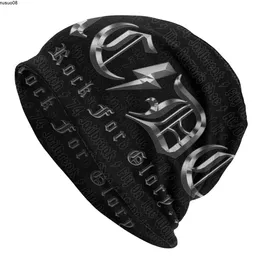 Beanie/Skull Caps AC DC Heavy Metal Music Beanie Bonnet Knitting Hatts Women Men Australian Rock Band Winter Warm Skullies Beanies Caps For Ski J230518