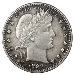 1897 P/O/S Barber Quarter Dollar versilberte Münzkopie