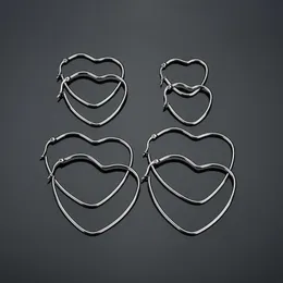 Stud Akizoom New Fashion Heart Shape Earring Stainless Steel Punk Hoop Earrings Jewelry for Women Girls Party Birthday Gifts Z0517