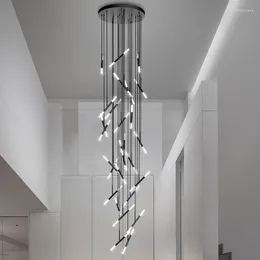 Lampade a sospensione Lampadario per scala 2023 Designer moderno LED Lampada a sospensione Sala e soggiorno Lampadari Plafoniere