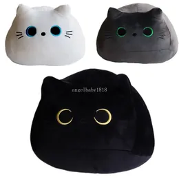 Kawaii preto 8cm adorável gato brinquedos de pelúcia de gatinho fofo travesseiro de gatinho recheado almofada de animais macia brinquedo mole para crianças decoram presentes