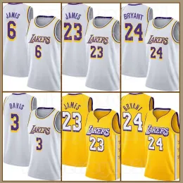 Özel 2023-2024 LeBron James Basketbol Forması 0 6 23 7 Russell Westbrook City Carmelo Anthony Erkekler Davis Citylos Angeles''Lakers''''8 24 Oyun