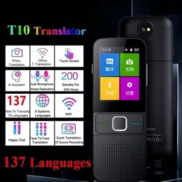 Tradutor inteligente T10 Tradutor portátil Smart 137 Language Translator em tempo real Offline Dispositivo de voz -Máquina de tradução para negócios de viagem 230518