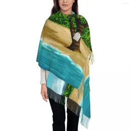 Lenços segredo de Monkey Island Beach Tassel Sconef Women Women Soft Adventure Action Game Shawls envolve as senhoras de inverno