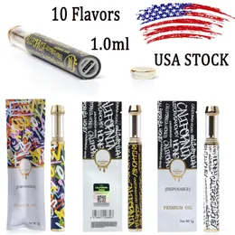 USA Stock California Honey Disposable Vape Pen Empty E Cigarettes 530mAh Rechargeable Disposable Devices Vapes 10 Flavors 1.0ml Vape Pens